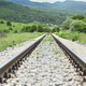 Solitary railway track for communication between mountain towns. - PhotoDune Item for Sale