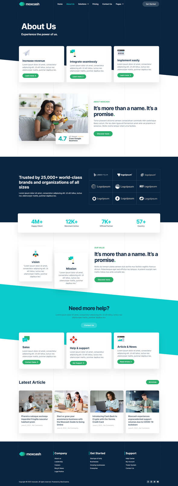 MoxCash - Online Payment Gateway Elementor Pro Template Kit by moxcreative