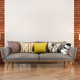 retro sofa in minimal living room with brick wall - PhotoDune Item for Sale