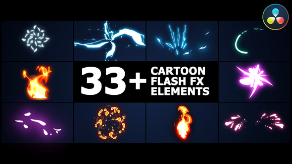 Cartoon Flash FX Elements Pack | DaVinci Resolve
