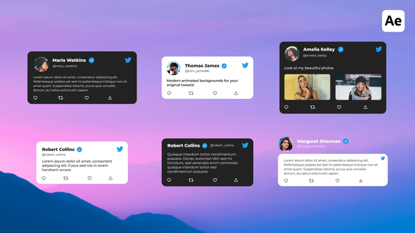 Tweets Pack For After Effects Titles template preview