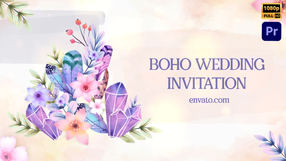Boho Wedding Invitation_MOGRT
