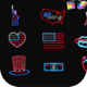 4th of July Neon Icons - VideoHive Item for Sale
