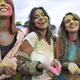 Group of friends looking at camera at Holi Festival - PhotoDune Item for Sale