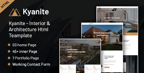 Wonderful Kyanite - Interior Design & Architecture HTML5 Template