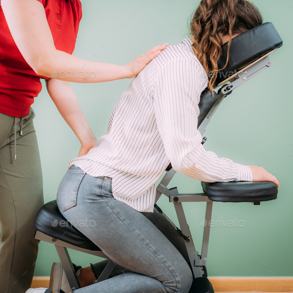 Corporate Stress Relief Chair Massage in the Office.
