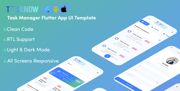 TaskNow - Task Manager Flutter App UI Template