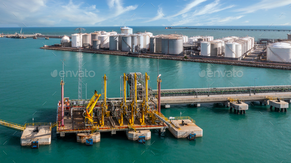 Oil and gas refinery plant form industry zone, Aerial view oil and gas Industrial.