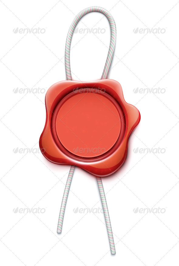 Red wax seal - Objects Vectors