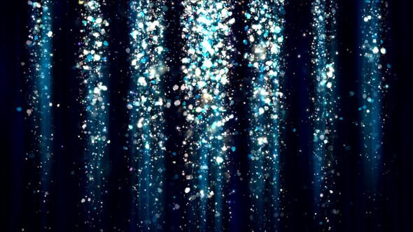Abstract Royal Blue Particle Confetti and Glitter Curtain