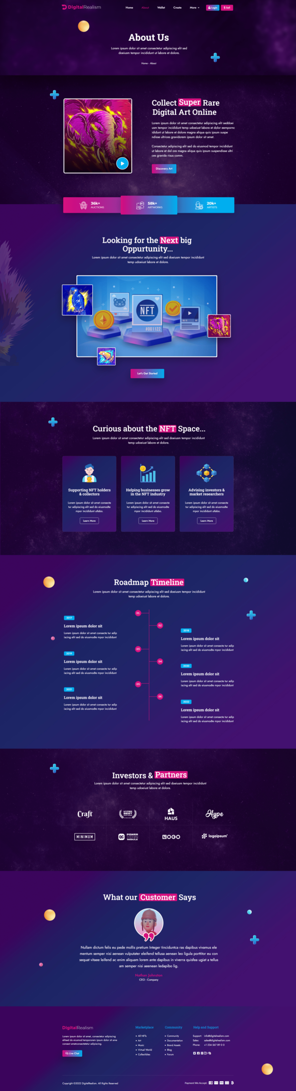 Digital Realism | NFT Elementor Template Kit