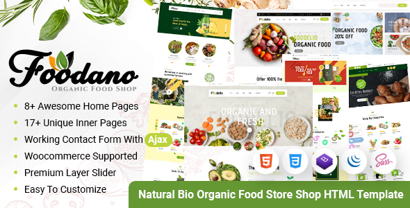 Incredible Foodano - Natural Organic Food Store HTML Template