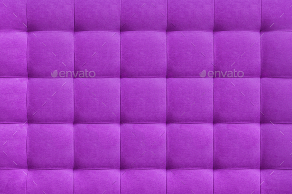 Purple suede leather background, classic checkered pattern for furniture, wall, headboard - Stock Photo - Images