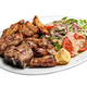 White plate with Mixed meat grilled and salad Isolated - PhotoDune Item for Sale