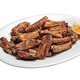 White plate with Spare ribs and lemon Isolated - PhotoDune Item for Sale