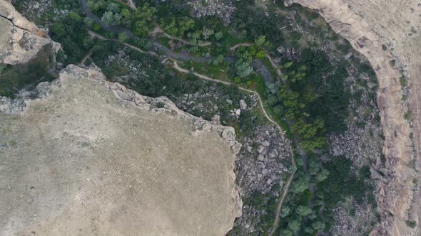 Ihlara Valley Canyon View From Air During Sunrise