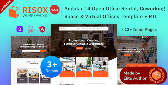 Exceptional Risox - Corporate Office & Commercial Building Rental Angular 14 Template