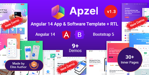 Excellent Apzel - Angular 14 App & SaaS Software Startup Template