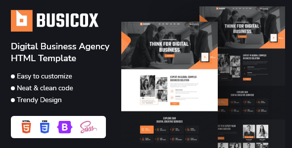 Marvelous Busicox - Digital Agency HTML5 Template