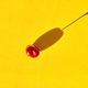 Top view of red cherry with shadow isolated on a yellow background - PhotoDune Item for Sale