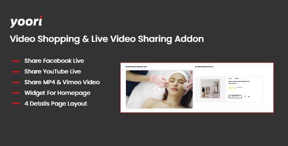 Video Shopping & Live Sharing Addon for  YOORI eCommerce CMS