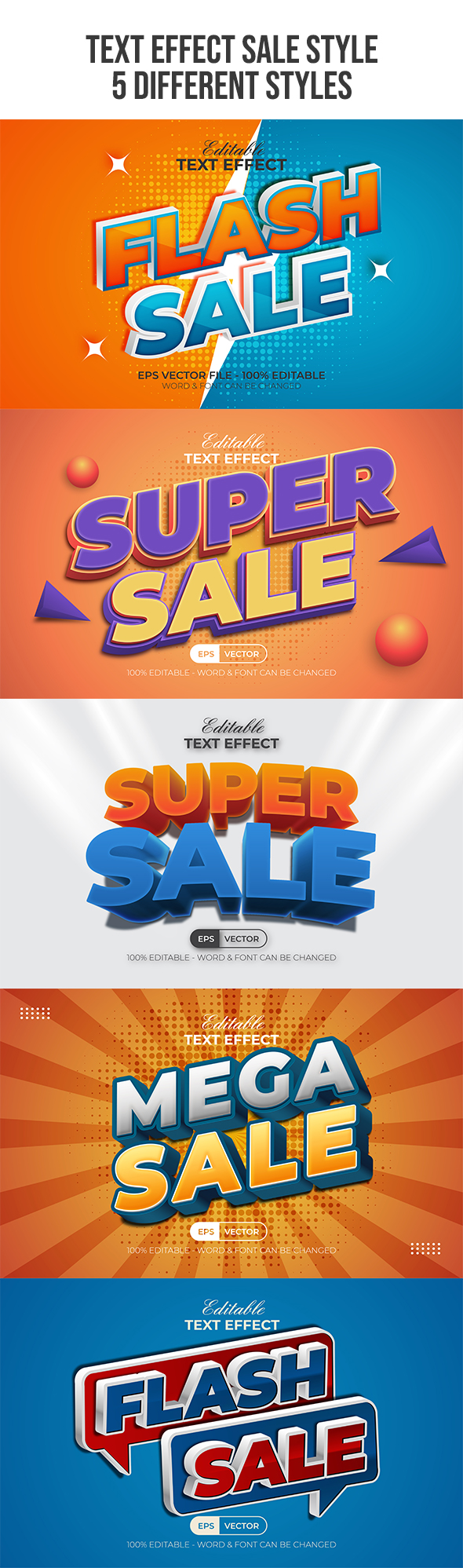 3D Text Effect Sale Style