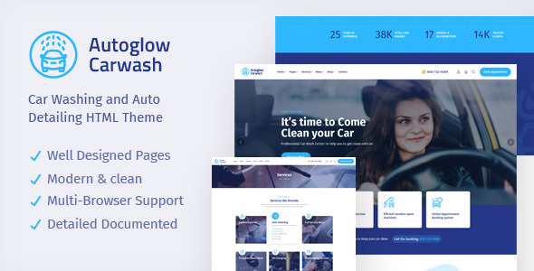 Fabulous Autoglow - Car Washing Service & Auto Detail HTML Template