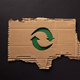 Recycle symbol on  recycled paper background texture. Recycling idea concept and cardboard paper - PhotoDune Item for Sale