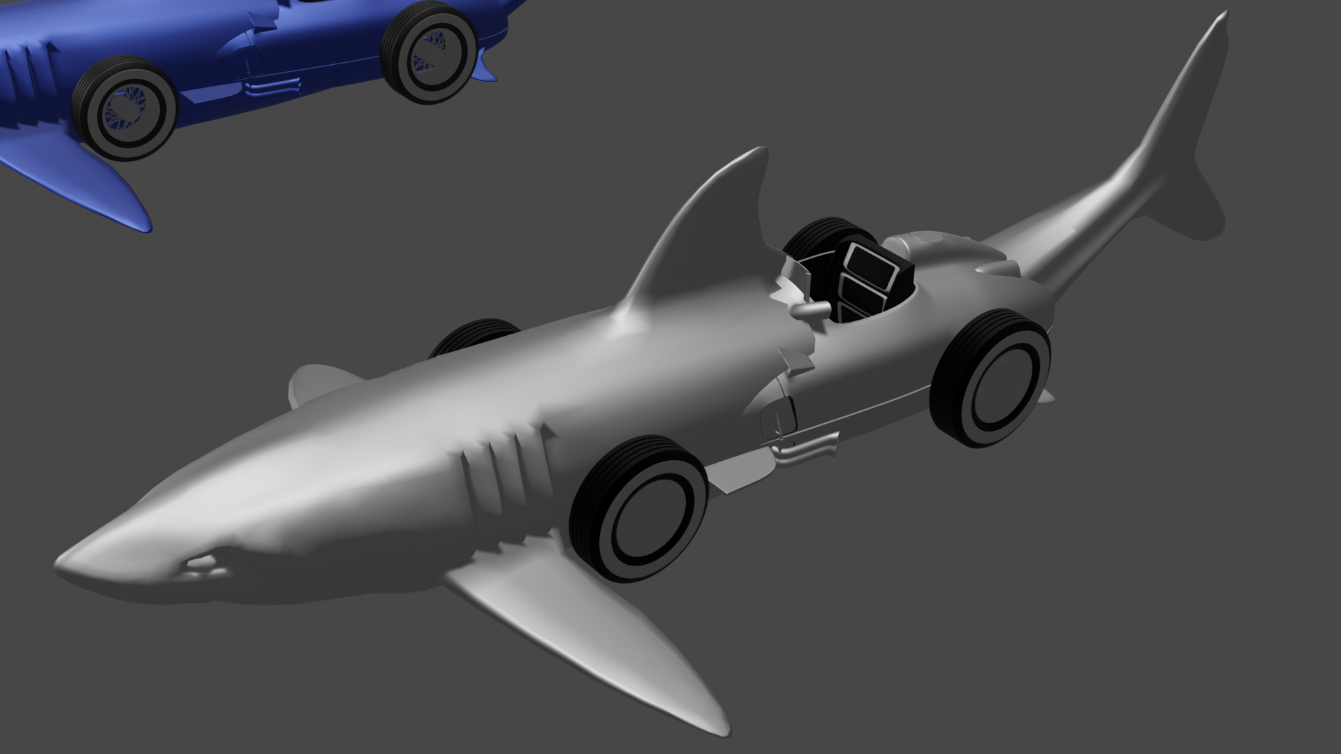 Shark car Lizzie Fox Shark car 3d on blender by abdulwahab10101a