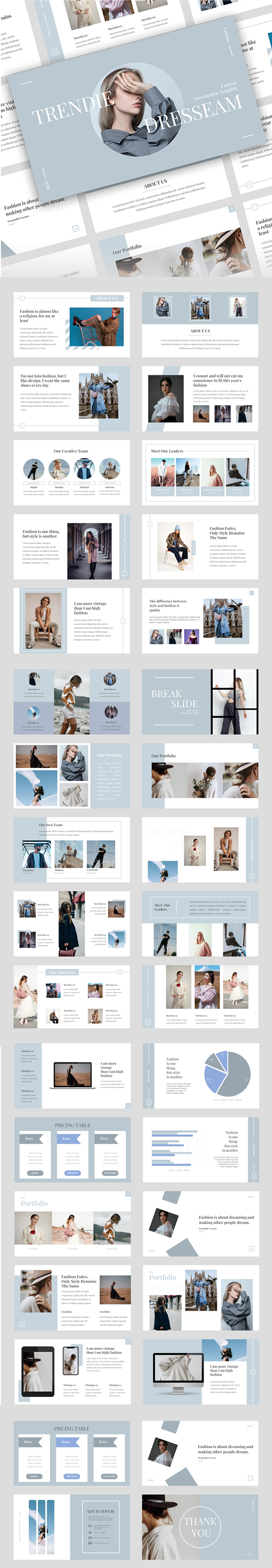 Trendie Dresseam – Fashion PowerPoint Template