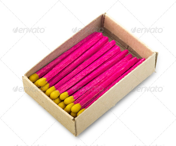 Old open Matchbox isolated - Stock Photo - Images