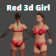 3d girl in red brazier - sexy girl - hot and beautiful 3d girl in obj , fbx for blender , 3dmax