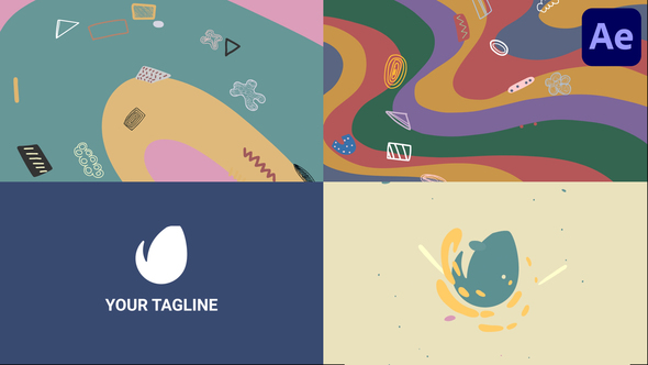 Colorful Wave Logo Reveals And Transitions for After Effects