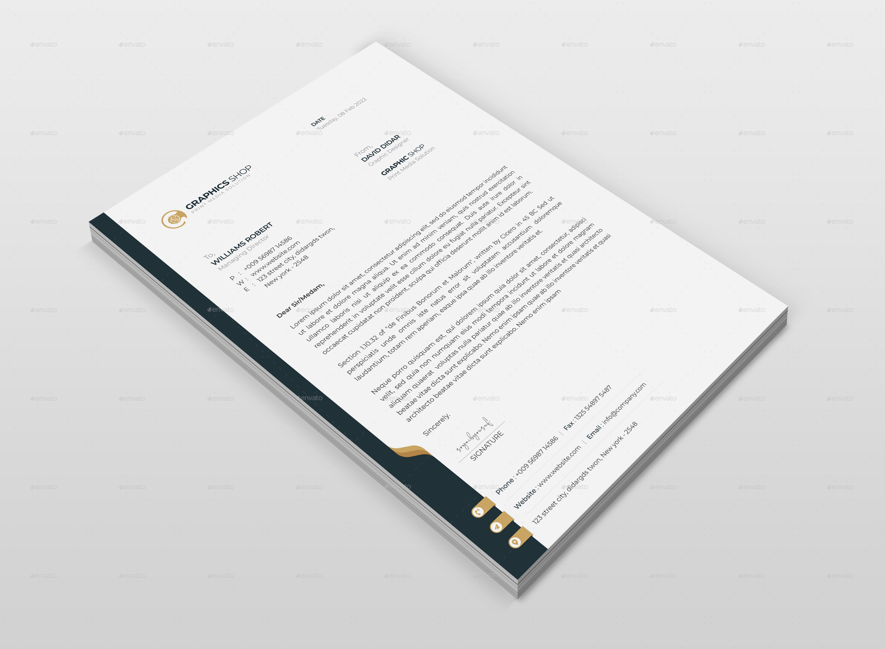 Letterhead with Business Card Template, Print Templates | GraphicRiver