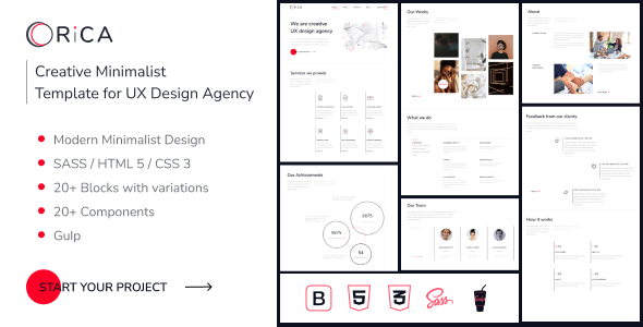 Extraordinary Orica - clean creative Bootstrap 5 UX design agency HTML template