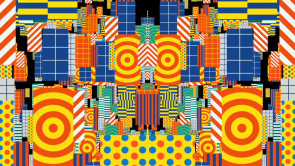 Colorful Pop Japan 3 Decorative Vibrant Repetitive Pattern Music Twist Abstract Surrealist Stripe BG