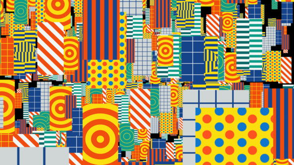 Colorful Pop Japan 4 Decorative Vibrant Repetitive Pattern Music Twist Abstract Surrealist Stripe BG