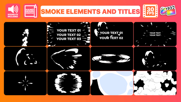 2D Smoke Elements And Titles for FCPX