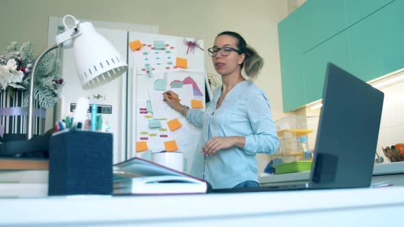 A Woman Is Teaching an Online Lesson From Home. Online Studying, Studying From Home, Distance alt