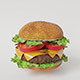 Realistic 3d model classic burger