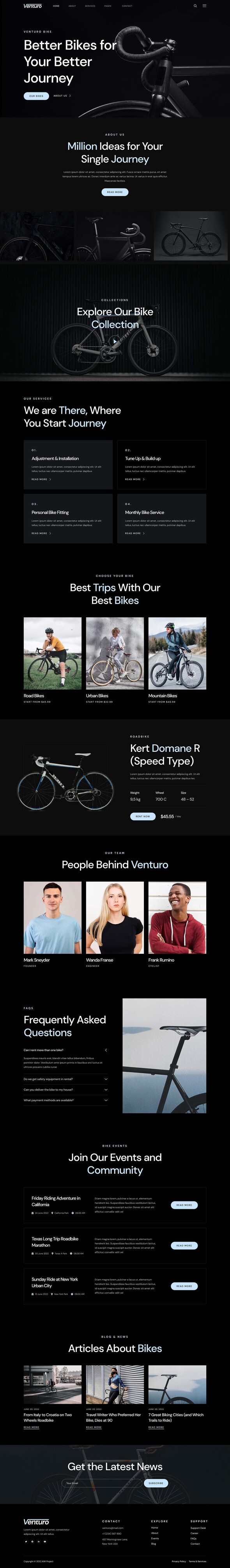 Venturo – Bike Rental and Services Elementor Template Kit