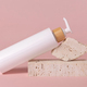 White one pump bottle lies on stone on light pink close up, Mockup - PhotoDune Item for Sale