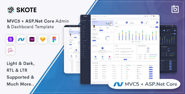 Skote - ASP.Net Core & MVC5 Admin & Dashboard Template