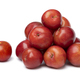 Heap of fresh sweet cherry plums on white background close up - PhotoDune Item for Sale