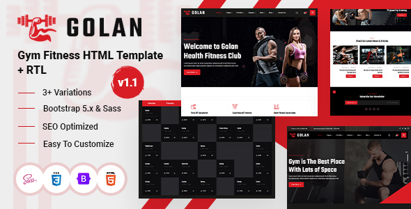 Wonderful Golan - Gym Fitness HTML Template