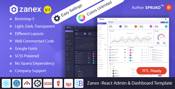 Good Zanex – React Admin & Dashboard Template