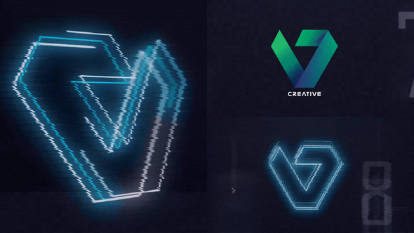 3D Glitch Logo Reveal