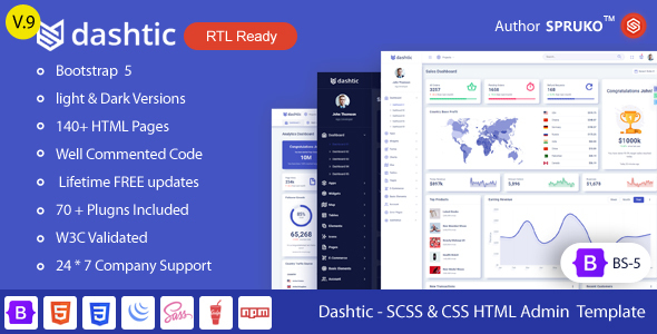 Dashtic - Admin & Dashboard HTML Template
