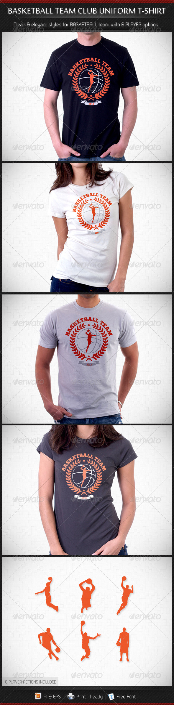 Basketball Team Club Uniform T-Shirt - Sports & Teams T-Shirts