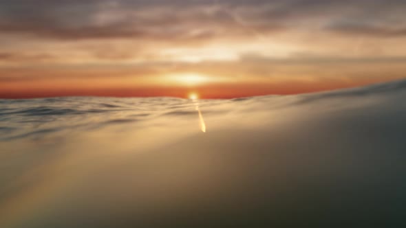 Beautiful Sun Reflecting In The Ocean Sunset Sea Loop Sunrise 4k